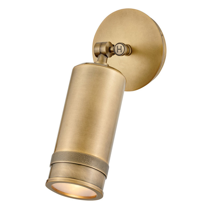 Pratt 12.5" Aluminum Pivotable Wall Mount Lantern, Heritage Brass