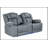 Power Console Reclining Loveseat With LED Lights, Cup Holders, Drop-Down Table & Plug, Soft Polyester Fabric