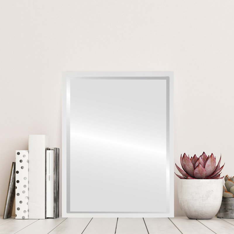 Miroir d'appoint Campblin, H 25,12 po x l 31,12 po, Blanc lin