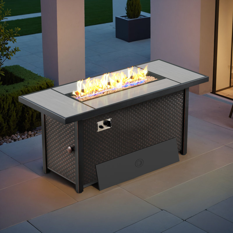 Emroy 42" Fire Pit Table With Lid, 25.19" H x 53.93" W x 22.43" D