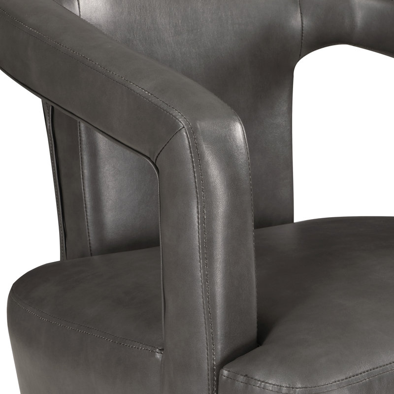 Chaise d'appoint Jetton, Similicuir étain