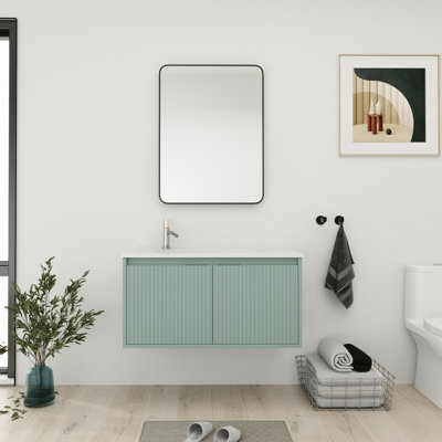 Meuble-lavabo simple avec plateau en résine 35,82 po Zavion