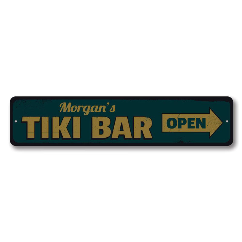 Plaque Tiki Bar, H 4 po x l 18 po x P 0,04 po