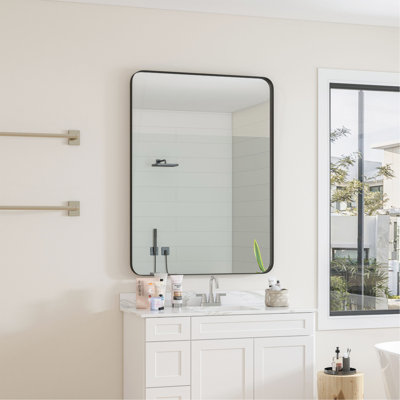 Miroir mural 30 po x 40 po, miroir rectangulaire en métal, miroir de coiffeuse, pour salle de bain, salon, chambre à coucher