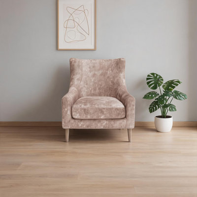 Fauteuil décoratif avec accoudoirs et dossier haut rembourré brun