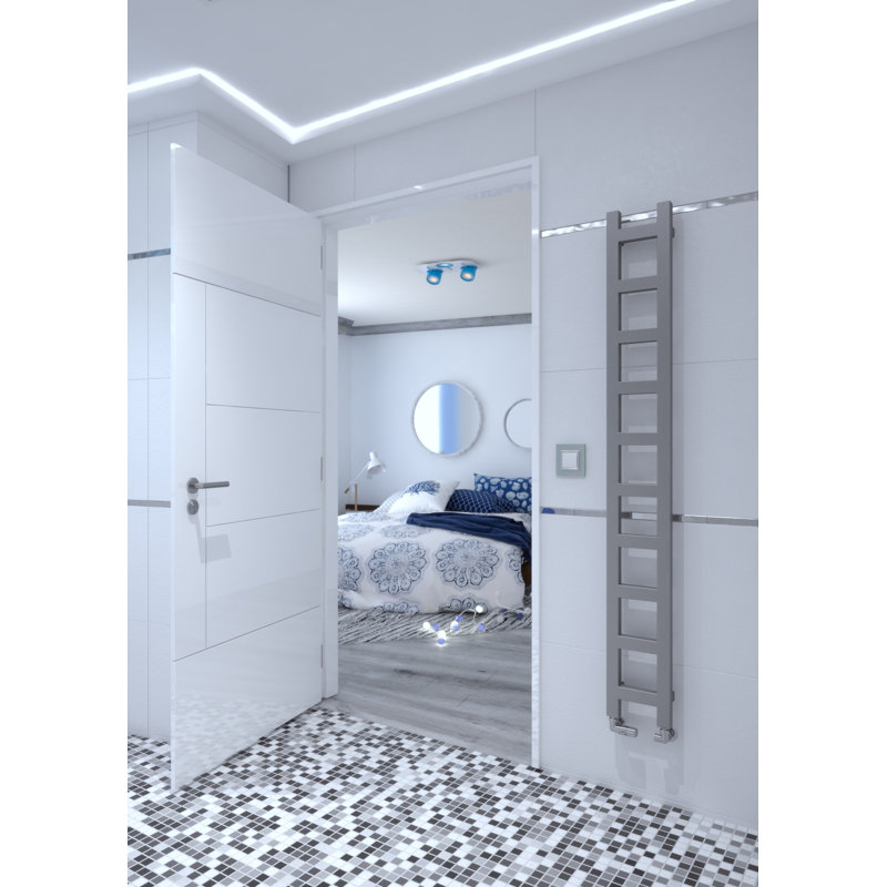 Easy Heated Towel Rail, 160 cm H x 20 cm W x 7.2 cm D, Taupe