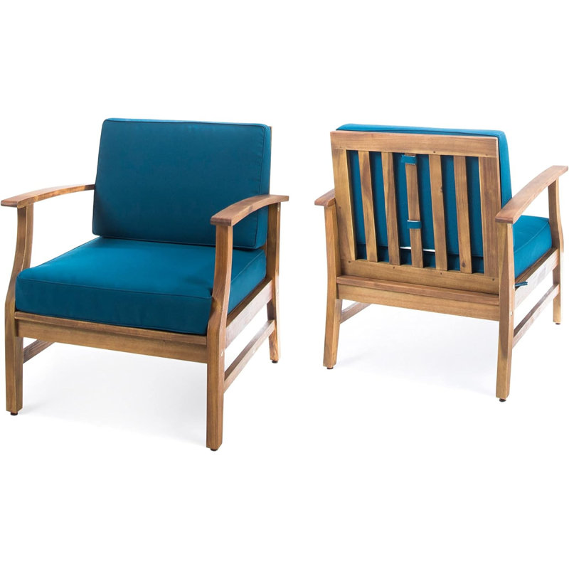 Ensemble de 2 fauteuils club Perla, bleu, Bleu