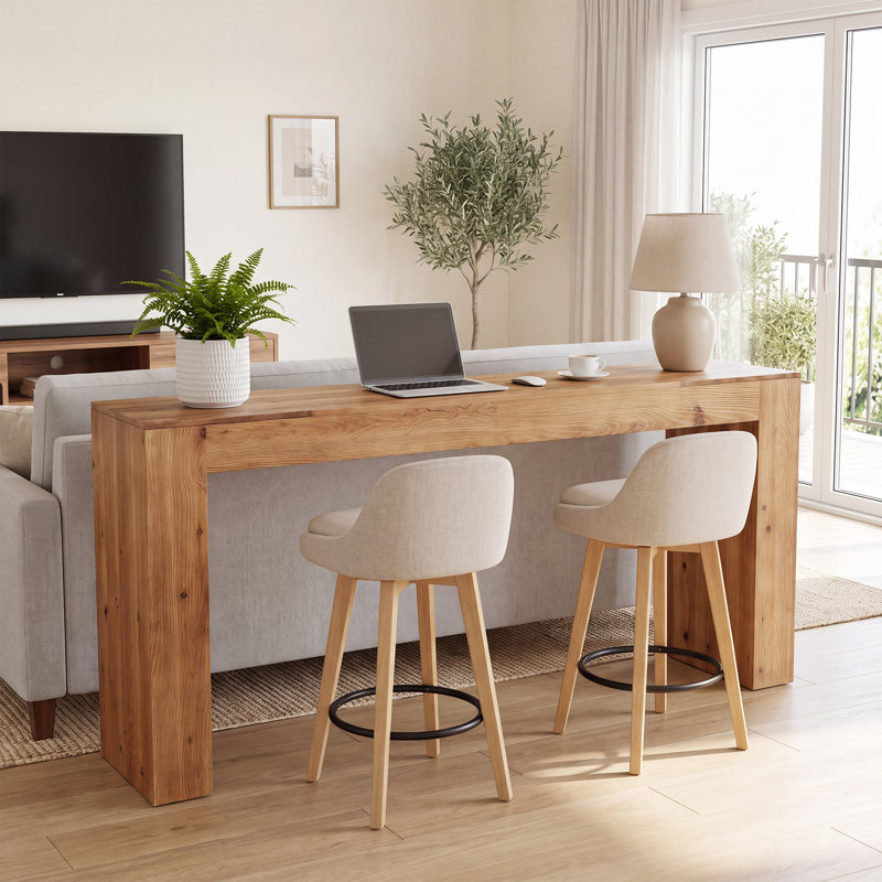 70.87" Solid Wood Farmhouse Console Table