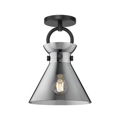 Tiney Single Light Glass Semi Flush Mount