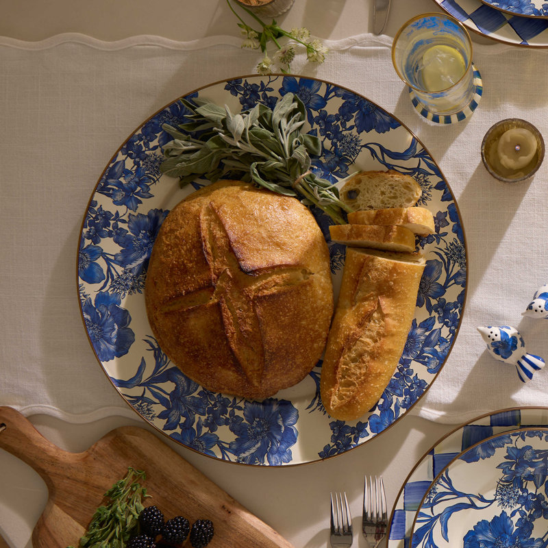 Sterling English Garden Enamel Serving Platter, Blue/White