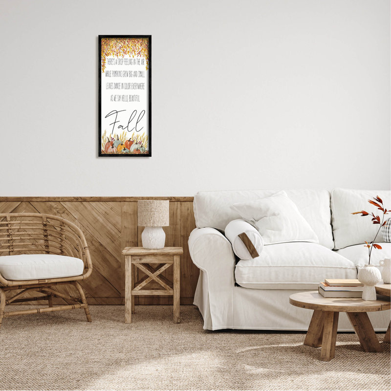 Autumnal Hello Beautiful Fall at-299, H 30 po x l 13 po x P 1,5 po, Giclée encadrée noir minuit