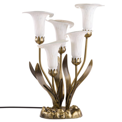 20"H Hand Blown Glass 5 Calla Lily Uplight Accent Lamp