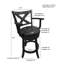 Élégant tabouret de bar gris de 38 po avec pivot