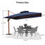 Parasol en porte-à-faux carré en bois de 132 po avec base en tôle d'acier, bleu marine-2068407213