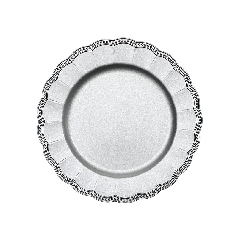 Sponge Abstract Charger, Silver