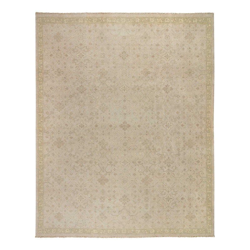 Surhabi Wool Oriental Area Rug in Beige/Taupe/Neutral, Rectangle 8' x 10'