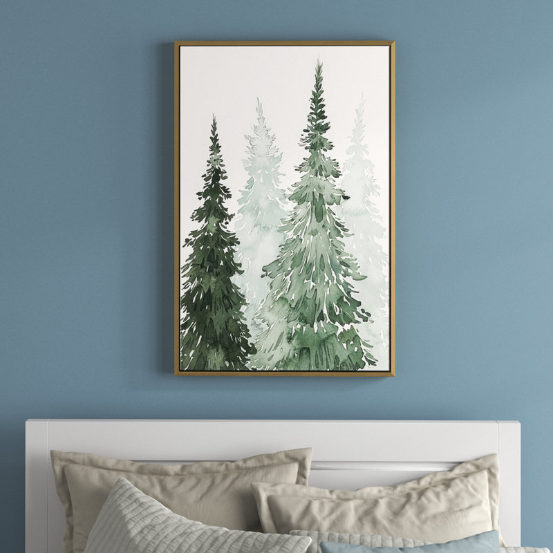 Winter Washed Coppice II, reproduction d'art sur toile, Encadrement doré, H 41 po x l 27 po x P 1,5 po