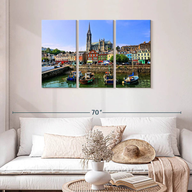 Bateaux du port de Sebbie Cobh, H 28 po x l 45 po