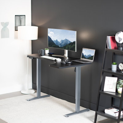 VIVO Electric 58" X 35" Corner Stand Up Desk (1BRB series)