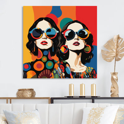 Rouge et bleu Matisse's Hippie Women I - mode, art mural en métal