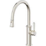 Davoli Kitchen Pull-Down Faucet with Button Sprayer - Low Arc Spout