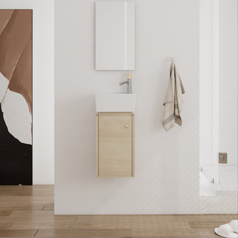Meuble-lavabo simple avec plateau 12,34 po Lashonne, Lightoaken