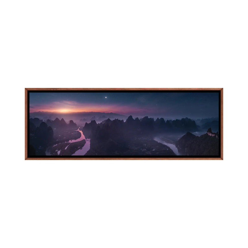 Damian Shan by Javier De La Torre - Floater Frame Panoramic Print on Canvas