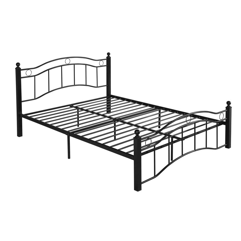 Platform Bed, Flat Black, Full