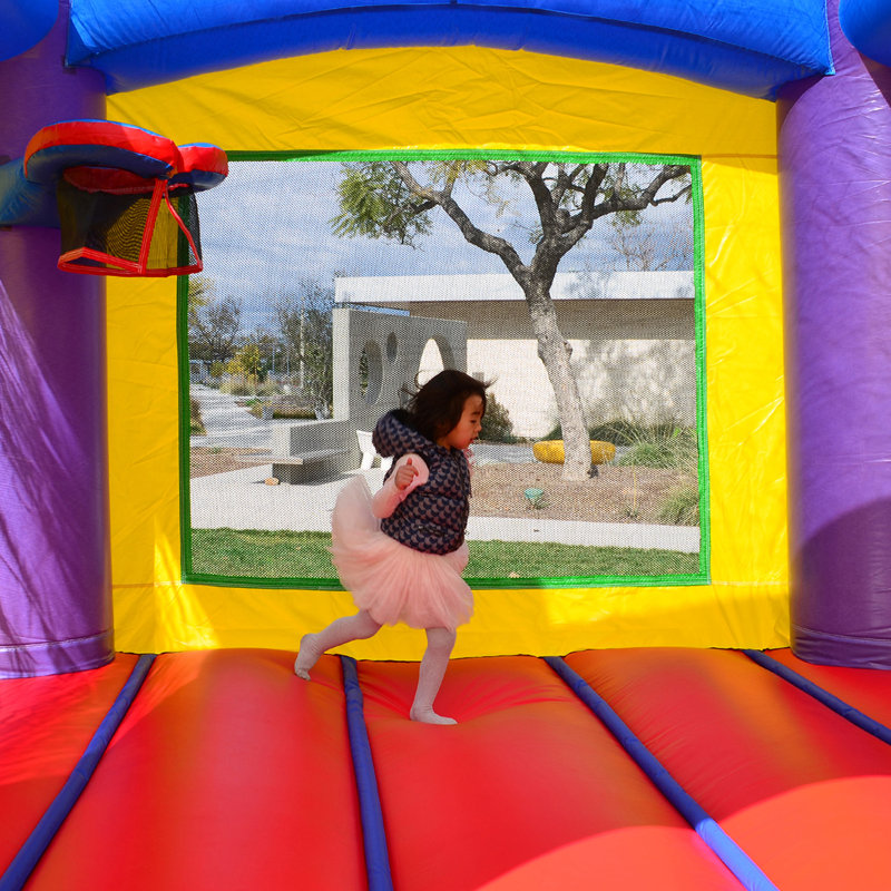 HeroKiddo Jelly Bean Commercial Grade Bounce House with Slide (with Blower), No Pool