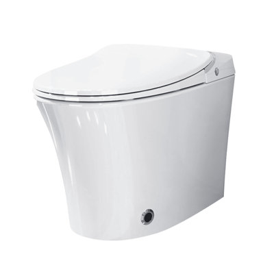 PineLn Luxury Smart Tankless Toilet with Dryer and Warm Water,Heated Seat, Night Light, Kick/Blackout Flush