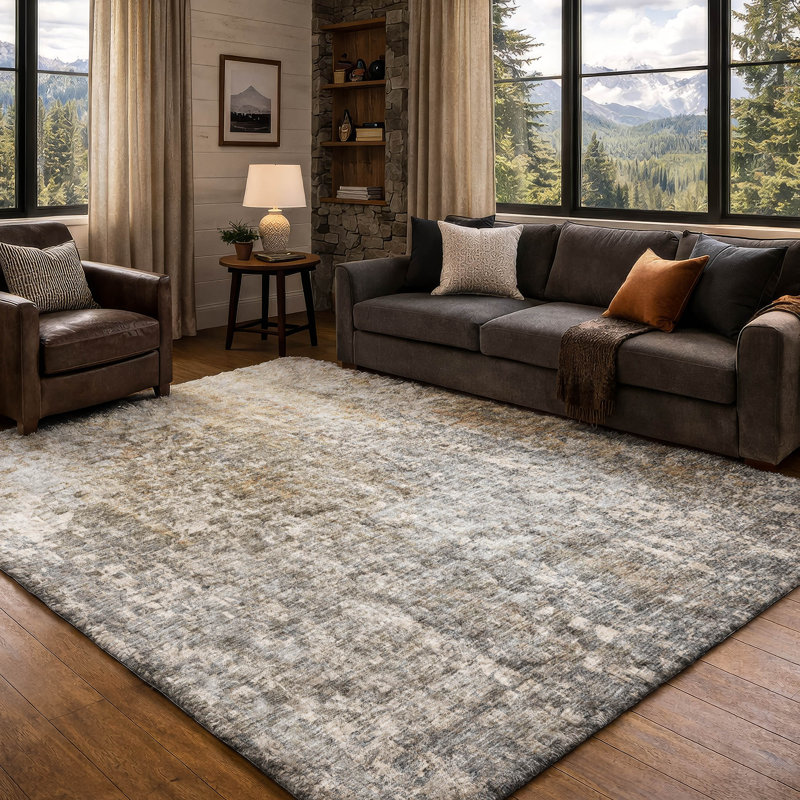 Tapis à poils longs de qualité supérieure lavable à la machine Dream, Beige, 8' x 10'