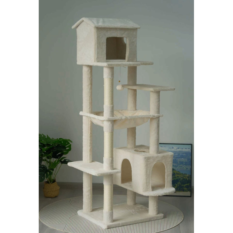 Arbre à chat multi-niveaux 63 pouces, Beige