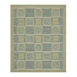 Scandinavian Wool Geometric Area Rug in Green