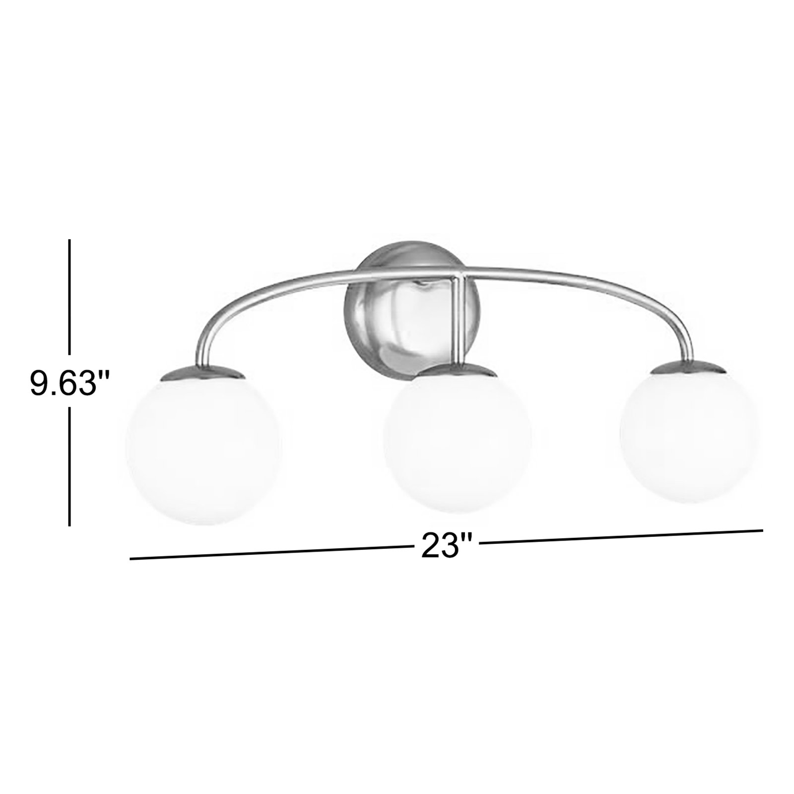 Alain 3 Light Frosted Dimmable Vanity Light, Polished Nickel