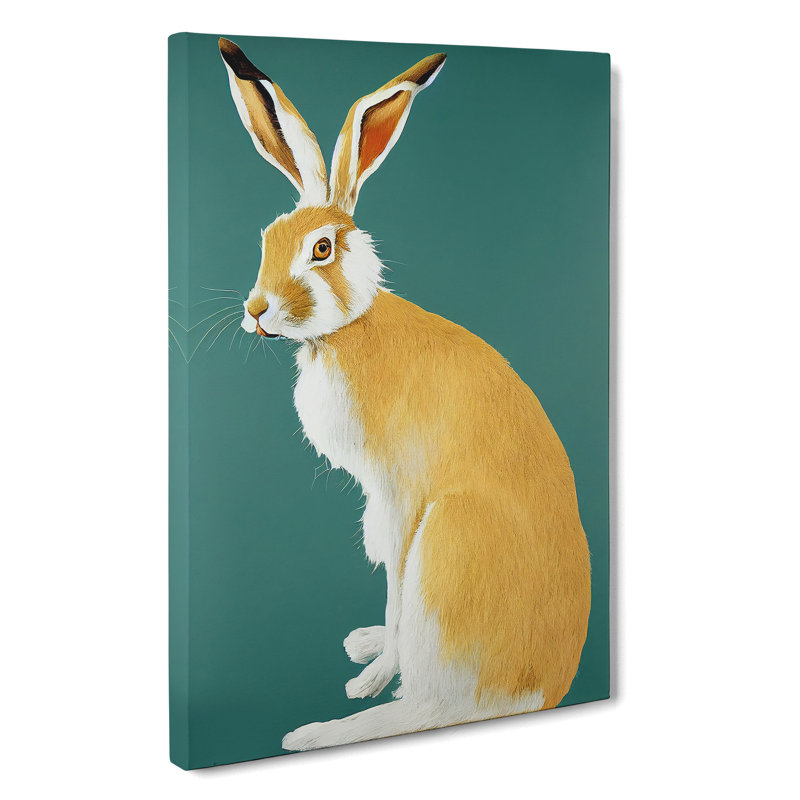 Sitting Hare - Wrapped Canvas, 76cm H x 50cm W x 3cm D