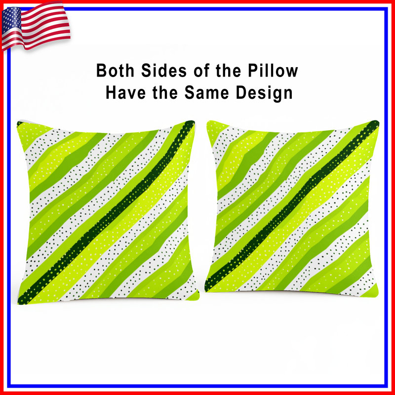 Coussin Green Stripes, 20 po x 20 po