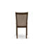 5 Piece Dinette Set for 4 Includes a Round Dining Table with Dropleaf and 4 Light Tan Linen Fabric Parson Dining Room Chairs, Natural Walnut-677747637-677711359-677747635