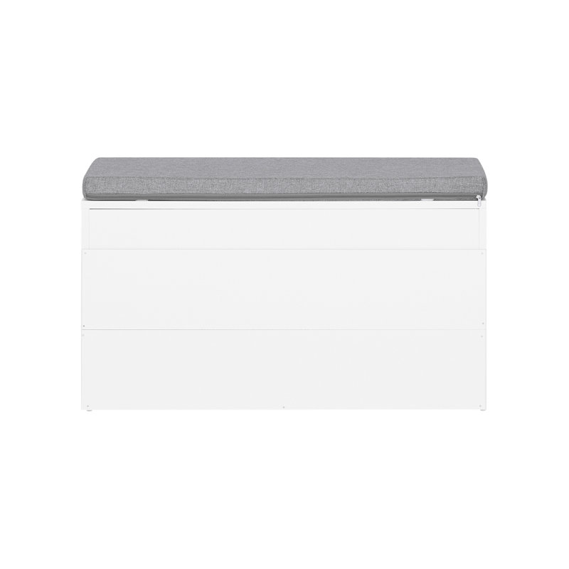 Carranza Polyester Upholstered Storage Bench, White