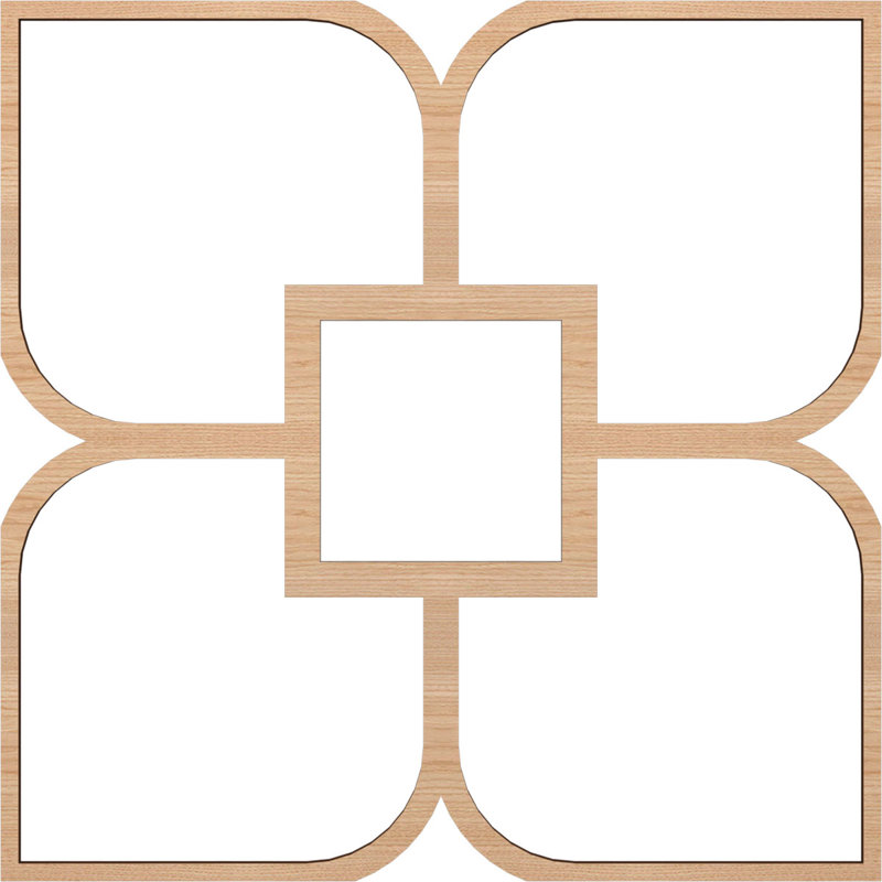 Charpente de plafond décorative Olivia, Noyer blanc, H 78,75 po x l 78,75 po x P 0,375 po