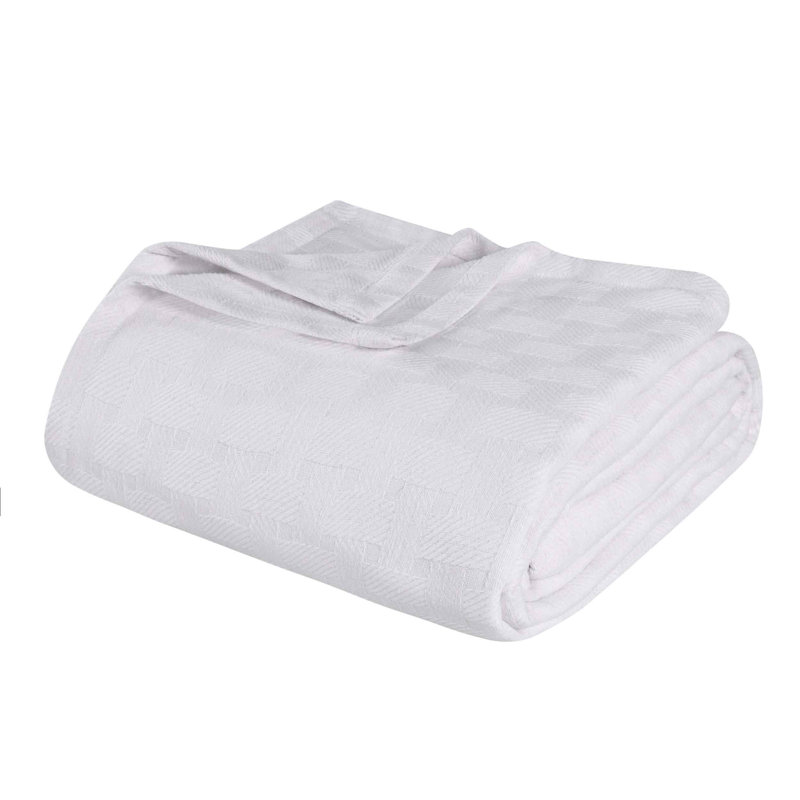 Bertie Machine Woven Throw Blanket, White, King