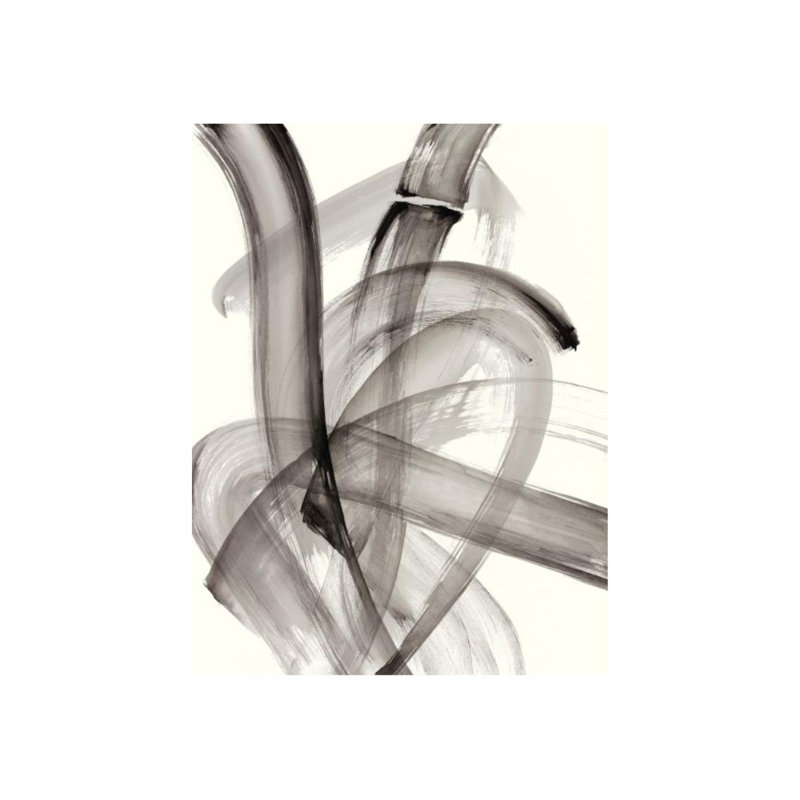 «Motion in Gray II» par Janice Sadler - reproduction d'art, H 53 po x l 40 po x P 1,5 po, Couche de verre