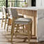Tabouret de bar en similicuir tissé avec pieds en bois massif-1746367329-1778396488-1778396489