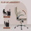 Fauteuil de bureau à haut dossier avec massage par vibrations, fauteuil chauffant Leathaire avec accoudoirs rabattables, roues pivotantes et hauteur réglable-1048390411