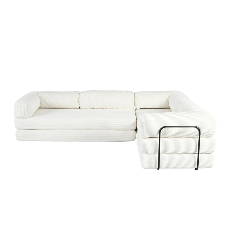 Canapé-lit modulaire surdimensionné de 116 po, Beige