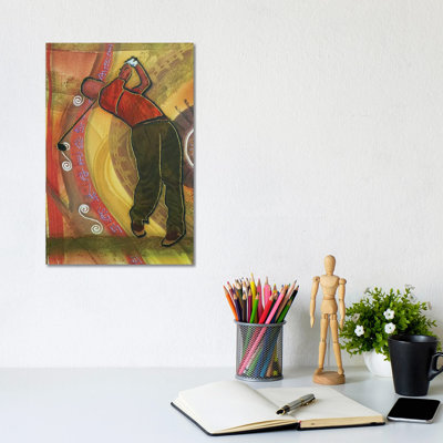 Golfer by Fred Odle - Wrapped Canvas Print