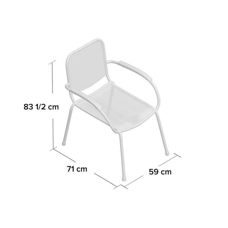 Stacking Patio Dining Armchair, Black
