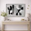 Abstrait noir et blanc, motif d'arche géométrique, photos de salon moderne, impression sur toile encadrée-126092705-126092703