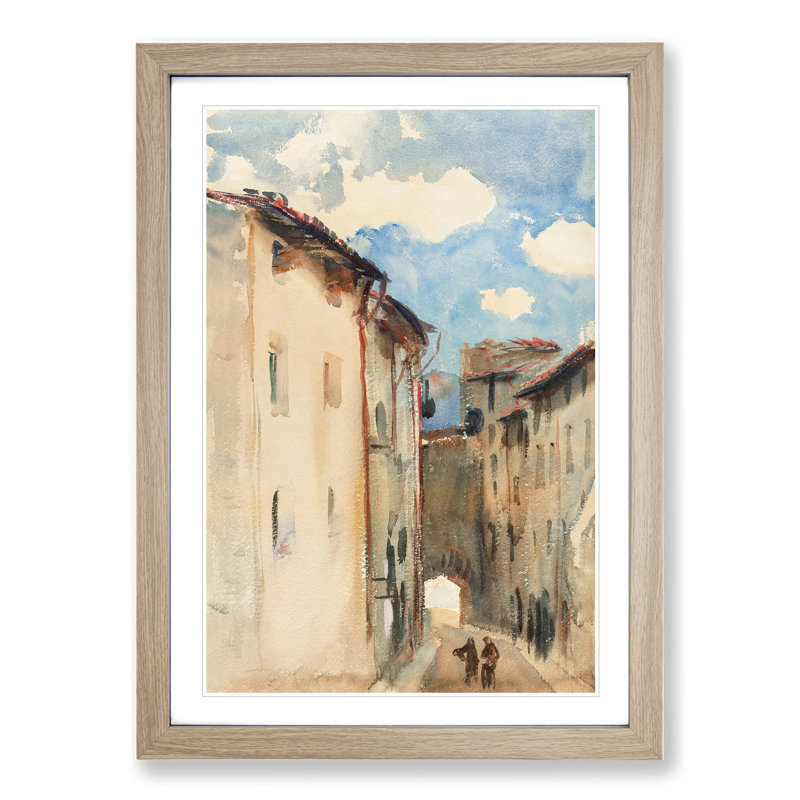 Camprodon by John Singer Sargent - Picture Frame Painting, 36cm H x 27cm W x 2cm D, Oak Framed