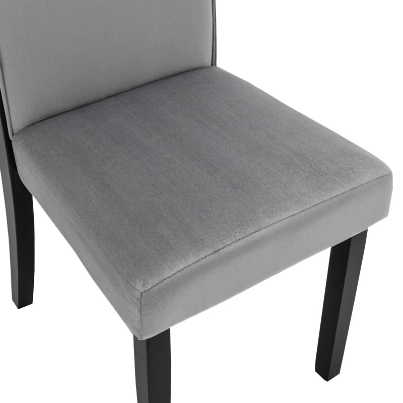 Burbach 19.2cm H Velvet Upholstered Parsons Chair in Grey