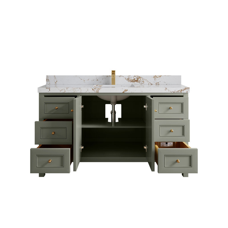 Nashville X P 22 po De salle de bain Quartz gris Piatra, Evergreen, Doré Viola